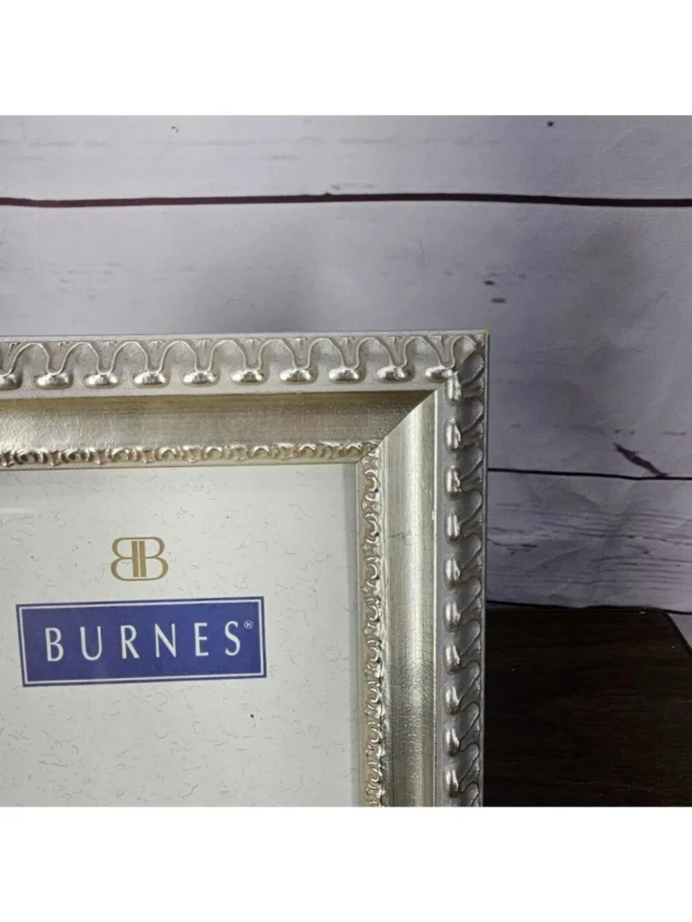 Burnes Silver 5x7 Ornate Photo Frame With Beaded Design And Easel Back